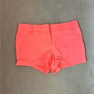 j crew neon coral chino short size 4 3” inseam